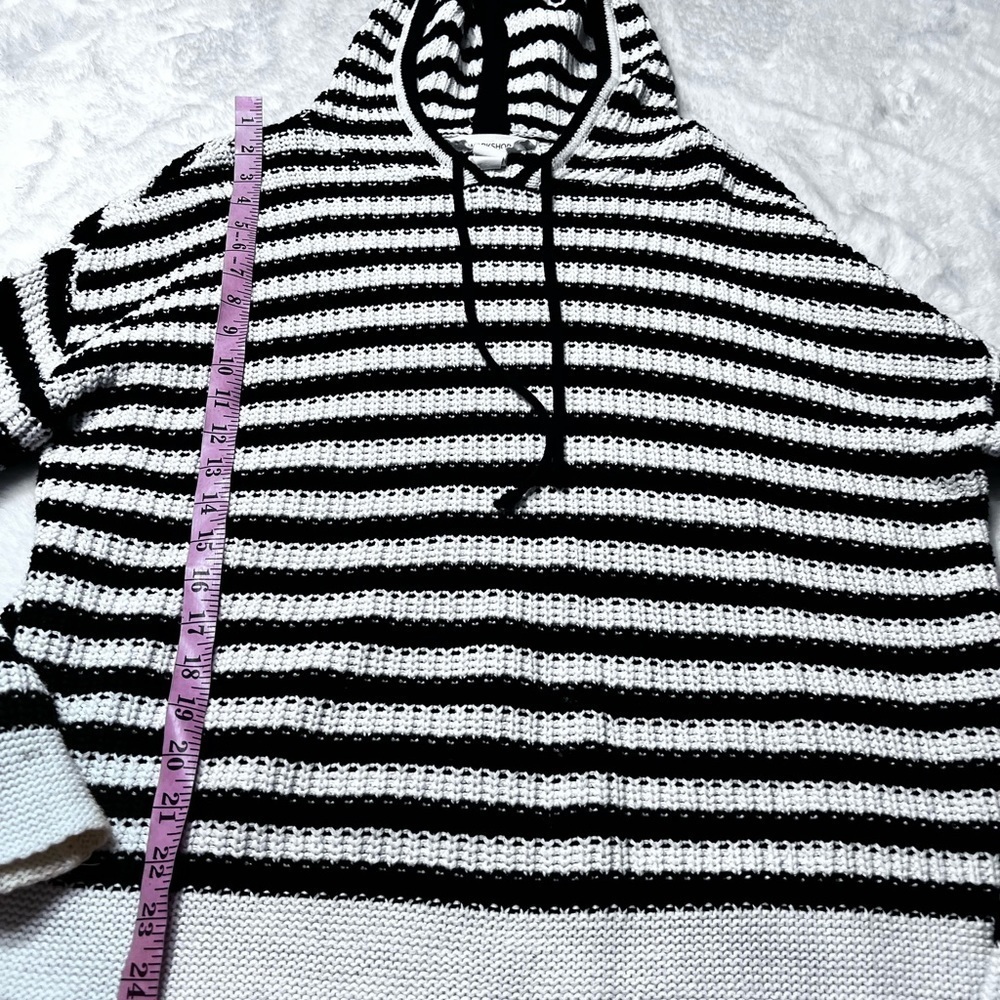 Workshop Republic black & white hooded sweater womens size large - Picture 5 of 6